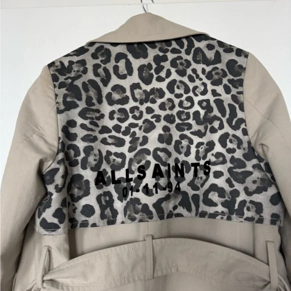 All Saints Cream Trench Coat - Picture 8 of 9